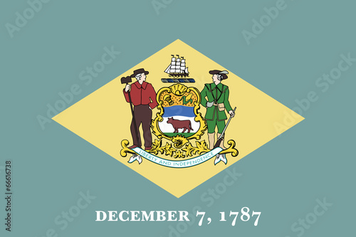 High detailed flag of Delaware