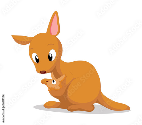 Cute baby kangaroo cartoon