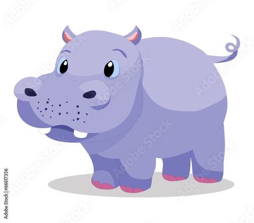 Cute baby hippo cartoon