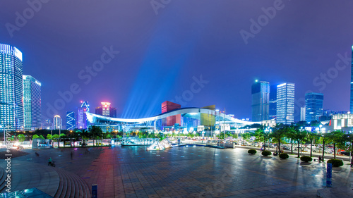Photography the night view of the shanghai china.
