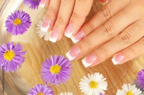 spa treatments for female hands, close-up