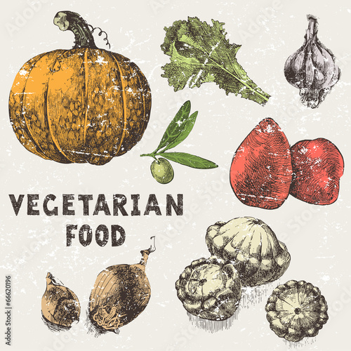 hand drawn vegetables