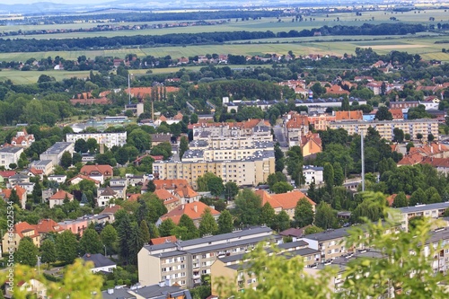 aerial view of a small town