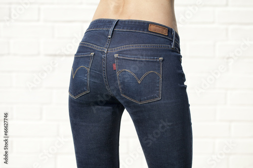 Body part blue female jeans