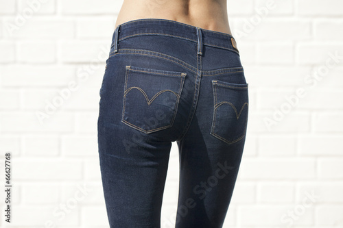 Body part blue female jeans