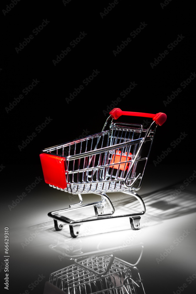 shopping cart on black background shopping cart on black background