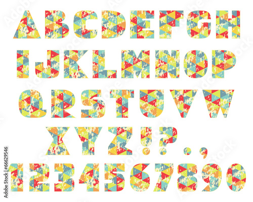 Vintage Geometric Triangles Letters