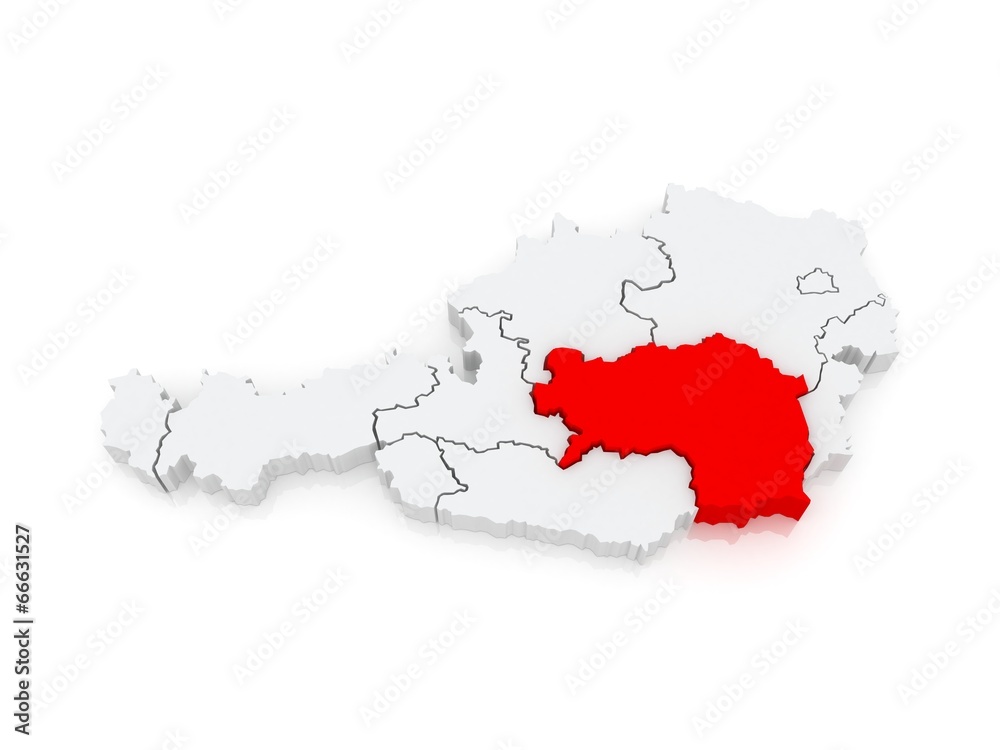 Map of Styria. Austria. Map of Styria. Austria.