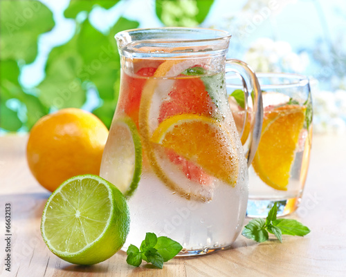 Fototapeta Naklejka Na Ścianę i Meble -  cold citrus fruit drink