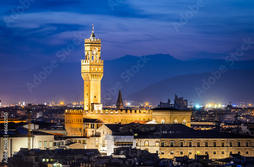 Palazzo Vecchio twilight, Florence, Italy © ecstk22