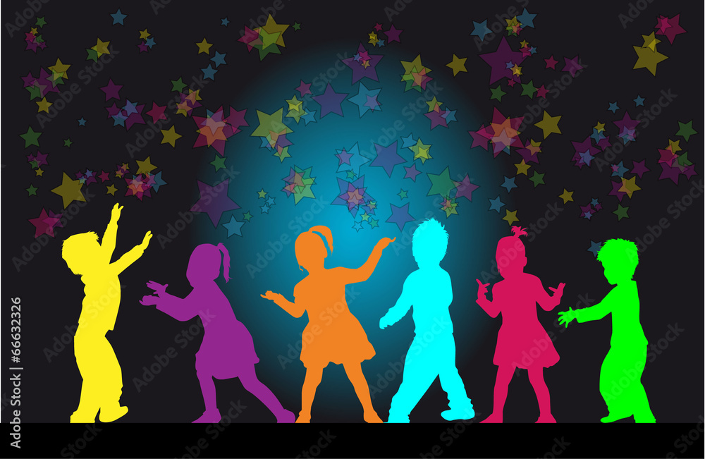group of children silhouettes group of children silhouettes