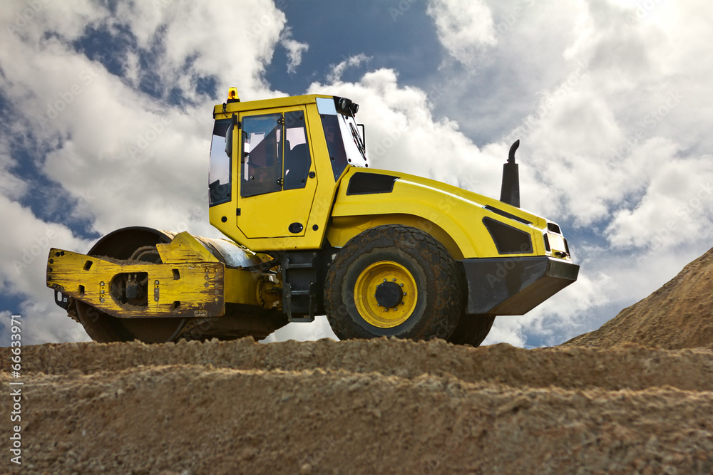 modern yellow excavator machines