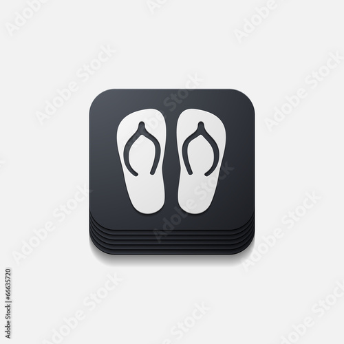 square button: slippers