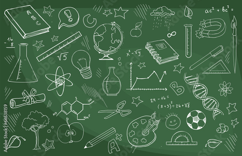 doodle set of school related items