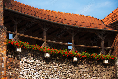 Close-up of the walls in Wawel Royal Castle