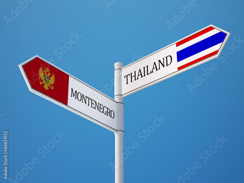 Thailand Montenegro. Sign Flags Concept