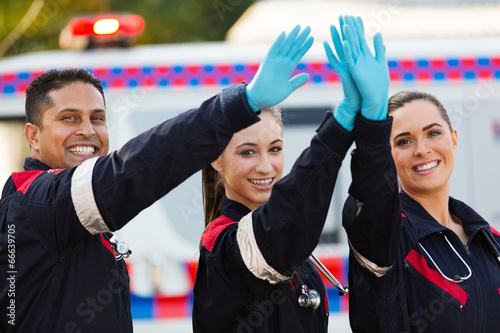 paramedic team high five photo