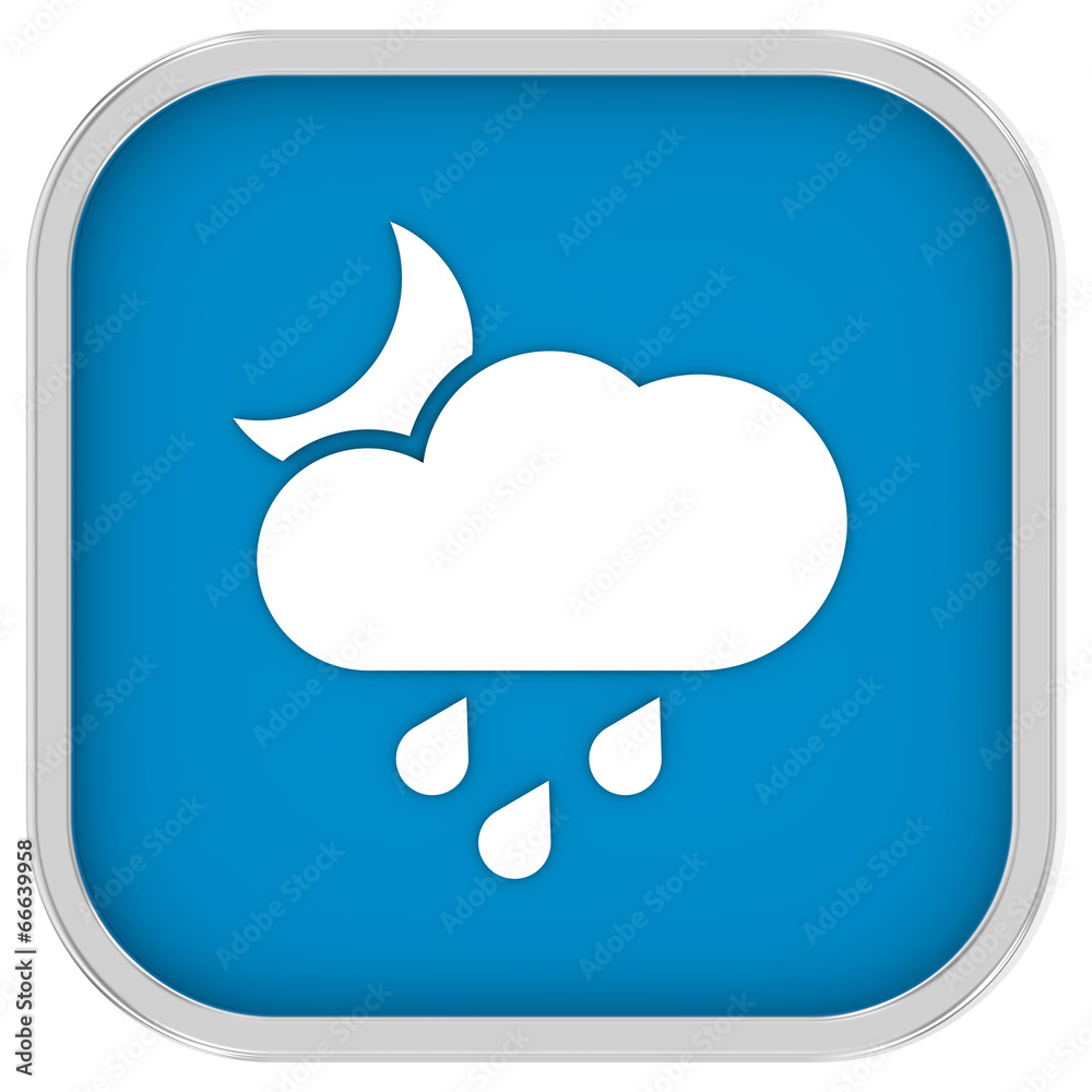 Cloudy at night with small amount of rain sign Cloudy at night with small amount of rain sign