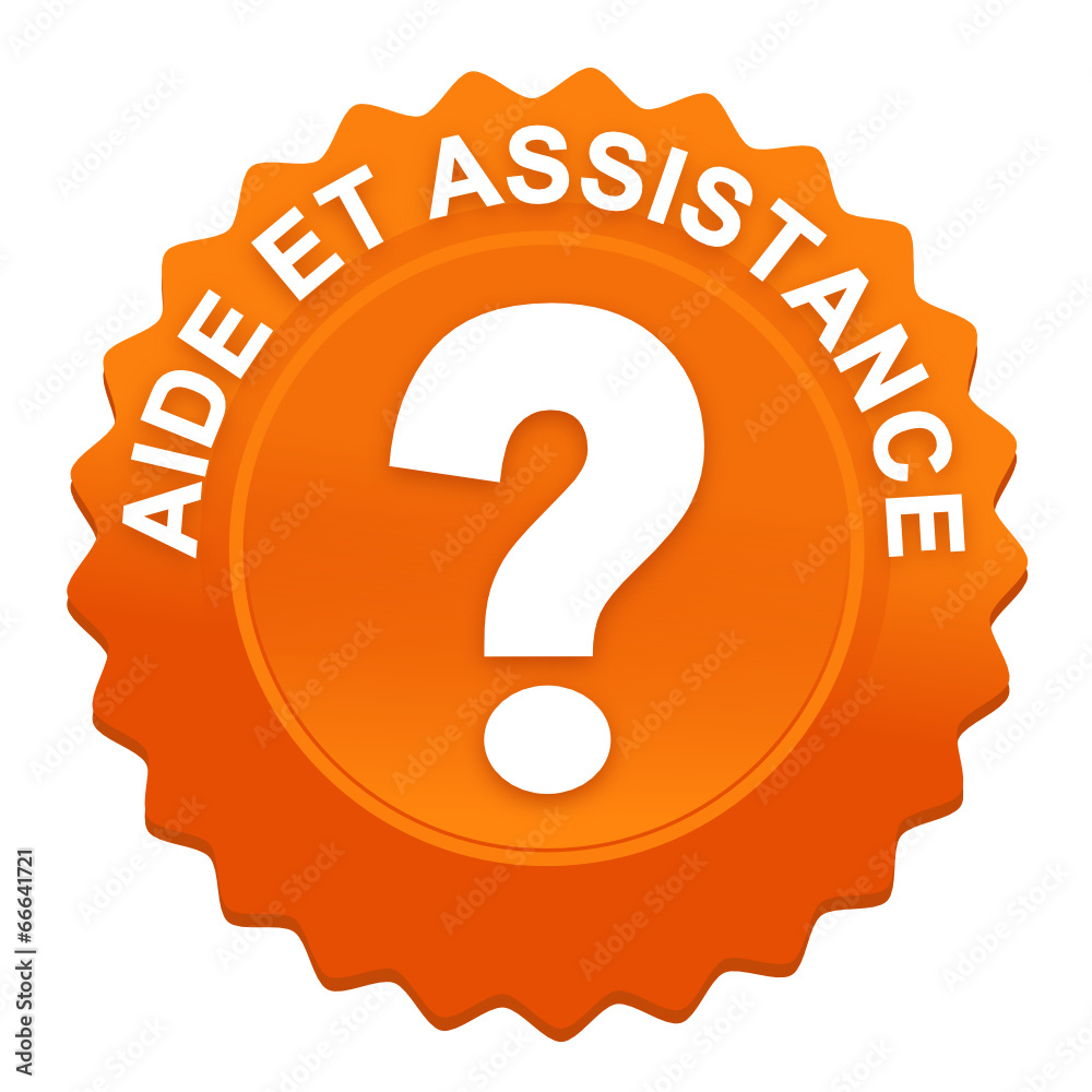 aide et assistance sur bouton web denté orange aide et assistance sur bouton web denté orange
