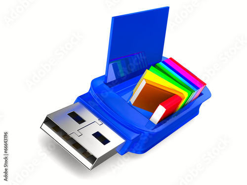 usb flash drive and books o...