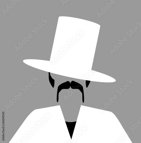 man wearing white top hat and suit