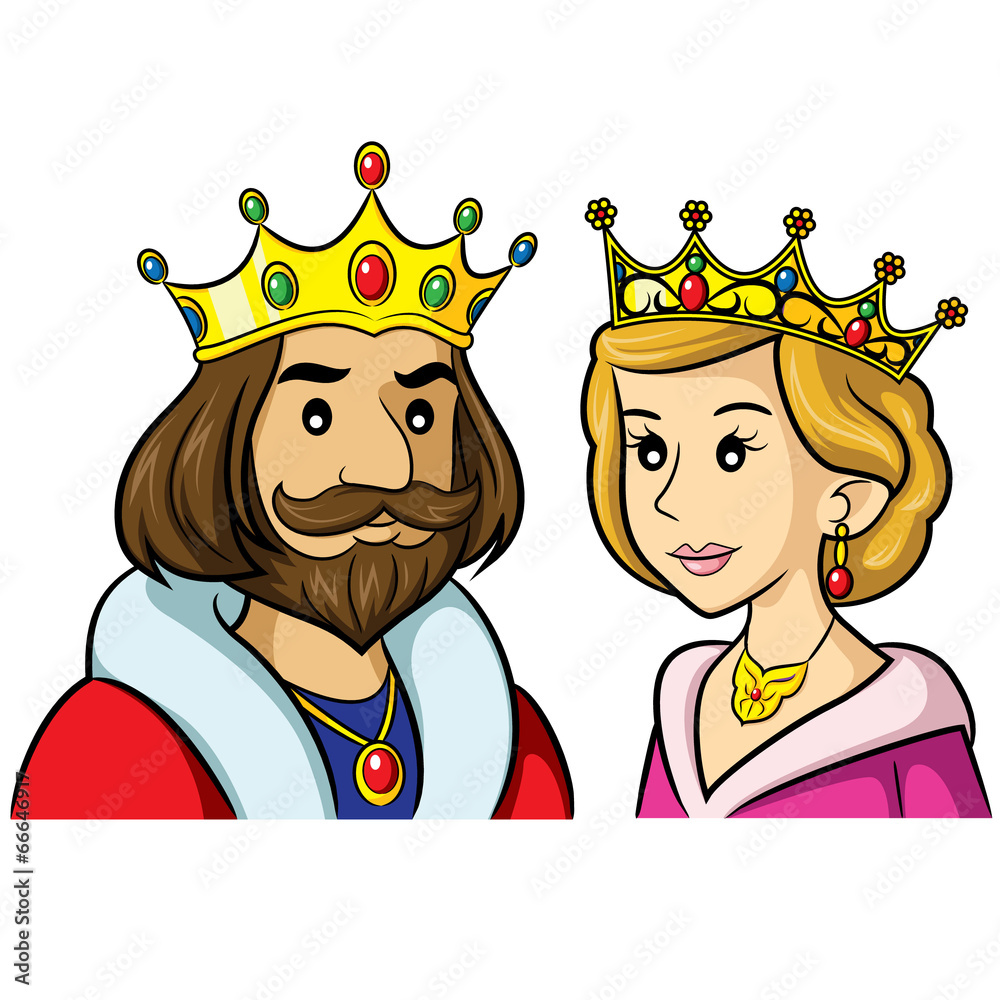 King Queen Cartoon Stock Vector | Adobe Stock