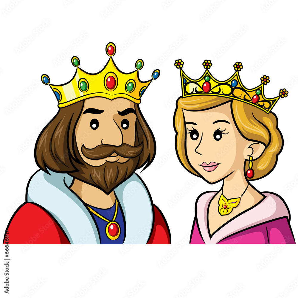 King Queen Cartoon Stock Vector