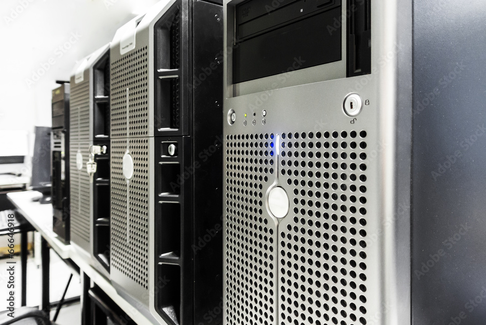 Servers in a Data center room . Servers in a Data center room .