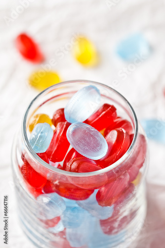 colorful candies in glass jar