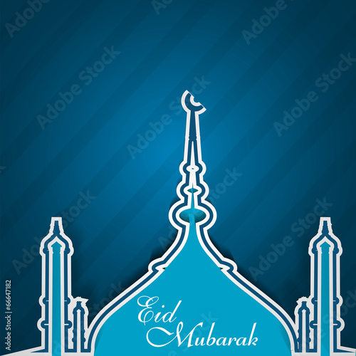 Ramadan Kareem mosque blue colorful festival for beautiful backg