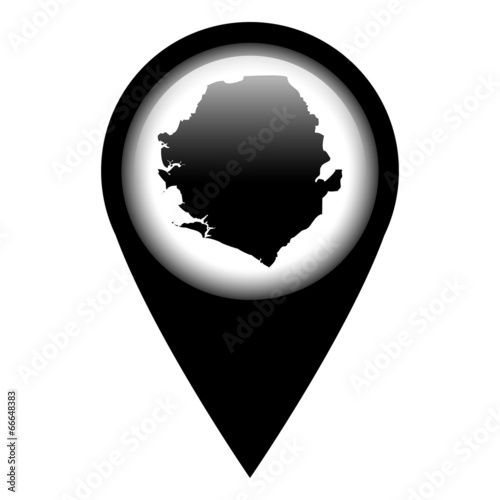 Vector pin with the map in - Sierra Leone