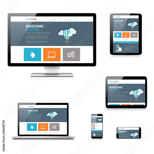 Modern flat responsive web design vector illustration isolated