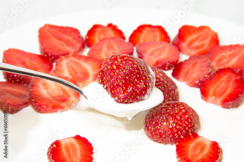 Strawberry in white plate
