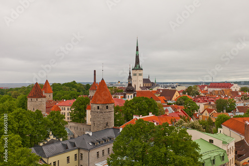 View of historical center of Tallinn, Estonia (UNESCO site)