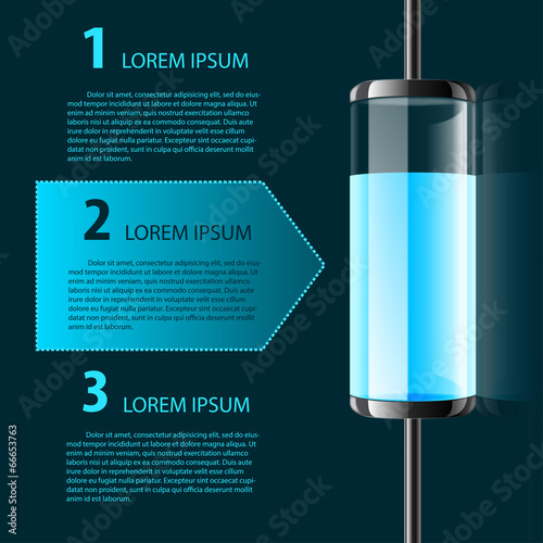 Vector colored glass bulb infographic