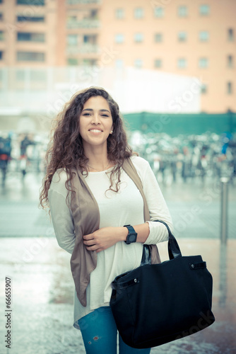 beautiful curly long brunette hair moroccan woman