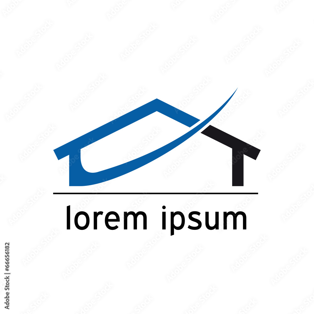 Vector Logo strip house, blue and black Stock Vector Adobe Stock