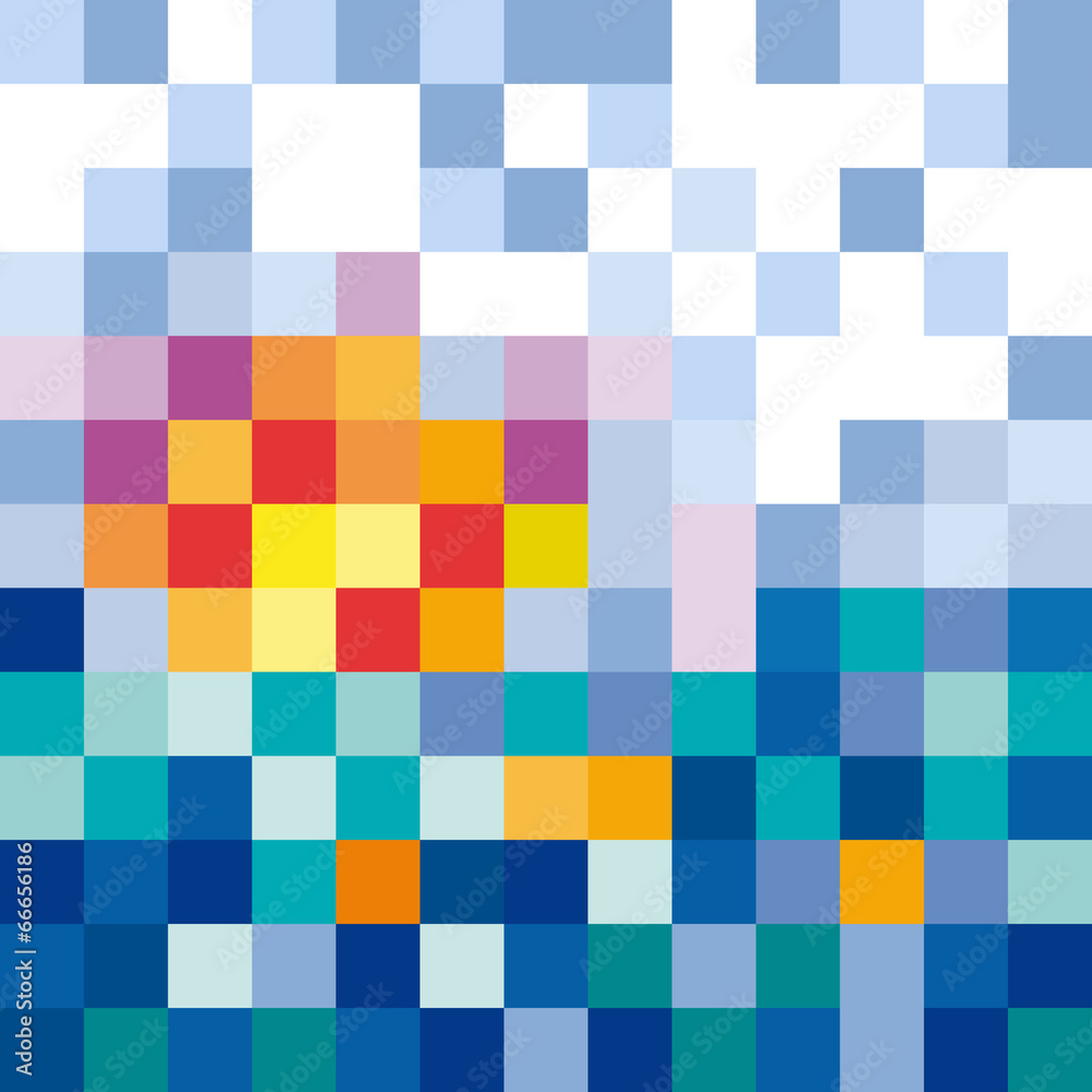 Vector background seascape mosaic Vector background seascape mosaic
