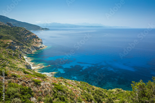 The coast of Cap Corse near Minerviu in Corsica