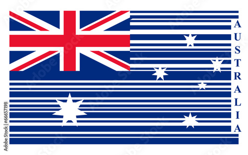 Australia barcode flag, vector