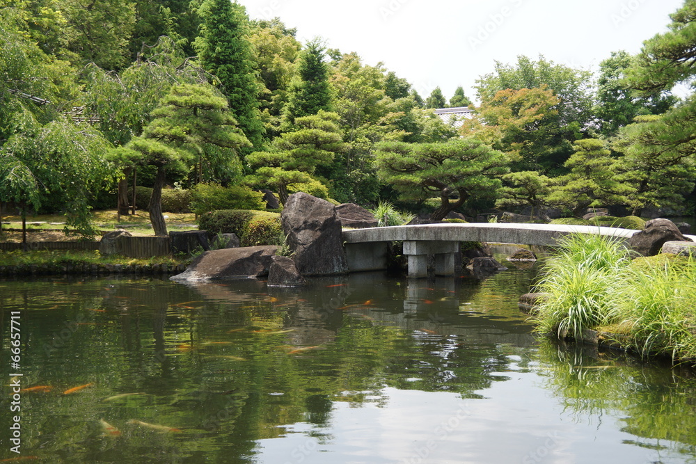 好古園　新緑の大池