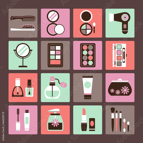 Set of icons cosmetics