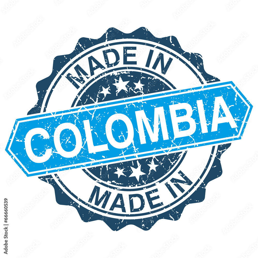 Obraz premium made in Colombia vintage stamp isolated on white background