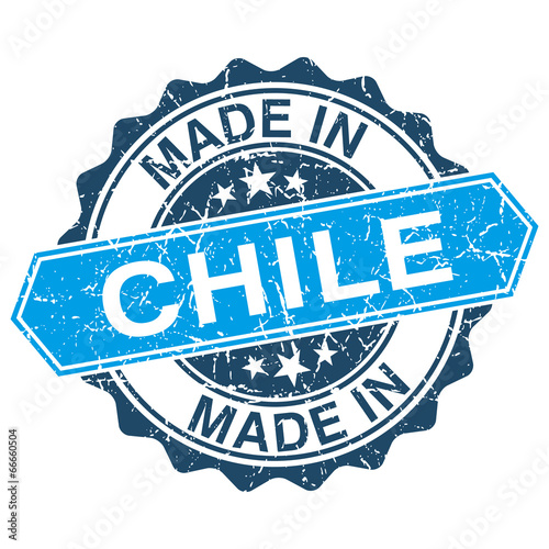 made in Chile vintage stamp isolated on white background