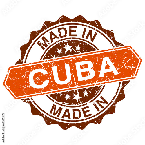 made in Cuba vintage stamp isolated on white background