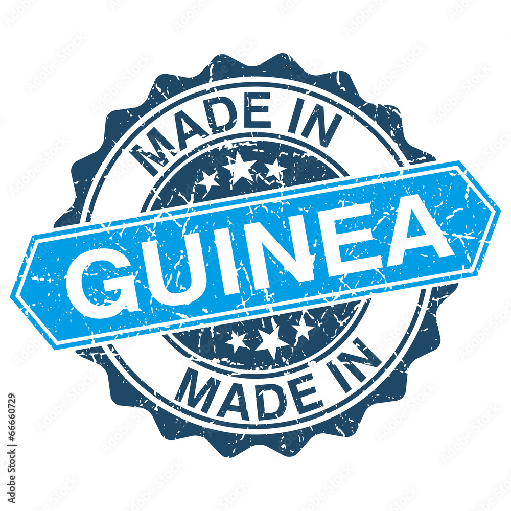Fototapeta premium made in Guinea vintage stamp isolated on white background