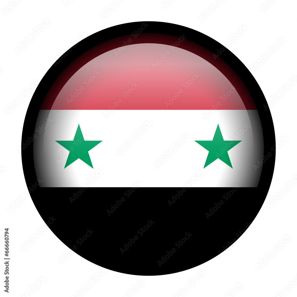 Flag button illustration with black frame - Syria