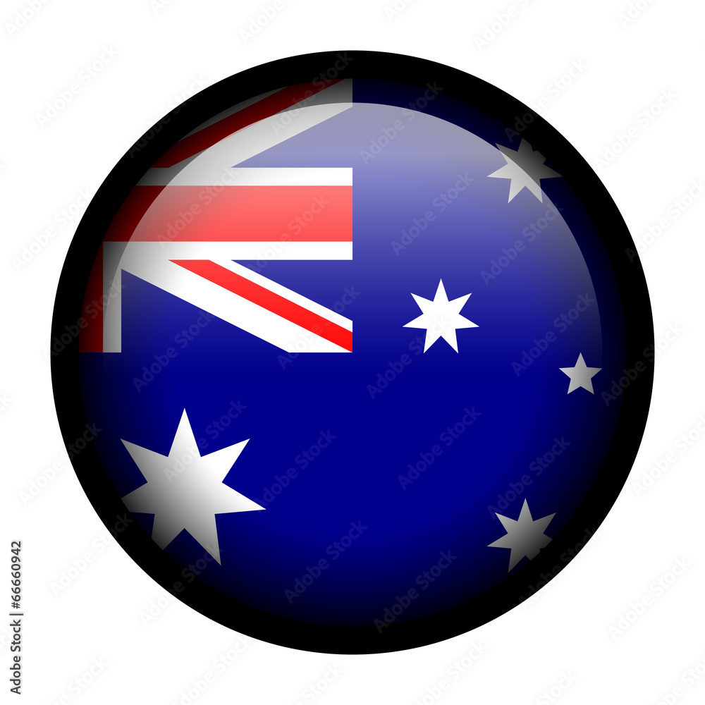 Flag button illustration with black frame - Australia Flag button illustration with black frame - Australia