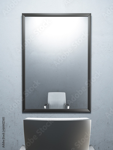 chair in front of a mirror