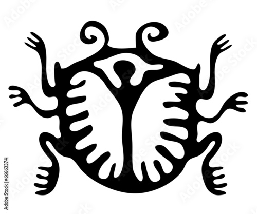 mite or beetle in native style, vector